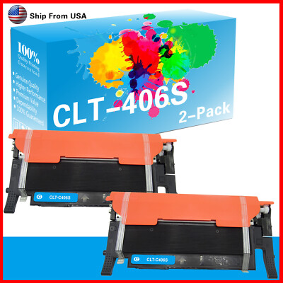 2PK CLT-406S Toner Cartridge CLT-C406S for C460 CLP-368 Printer (Cyan)