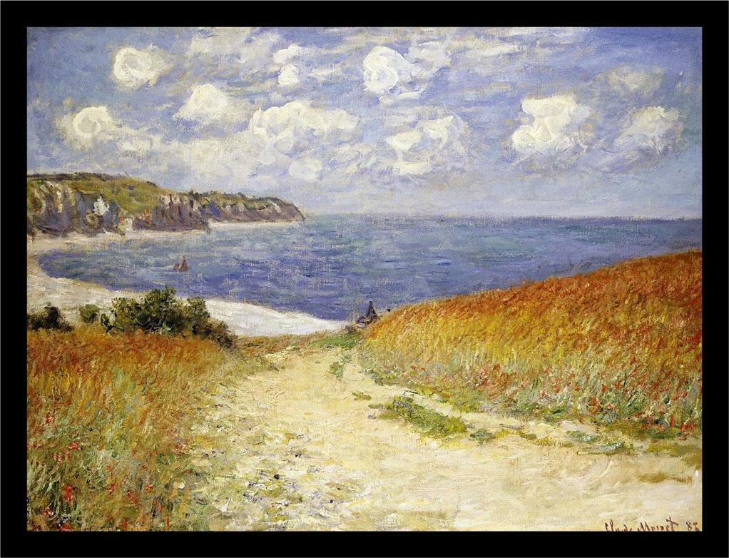 FRAMED Meadow Road To Pourville 1882 by Claude Monet 32x24 Museum