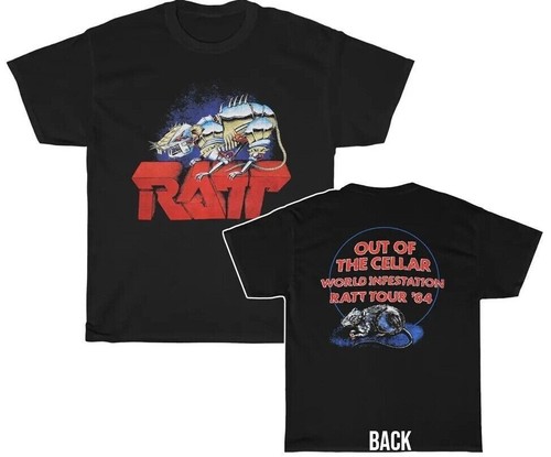 RARE Ratt' 1984 Out of the Cellar World Infestation Tour T-Shirt Size S-4XL Gift - Bild 3 von 4