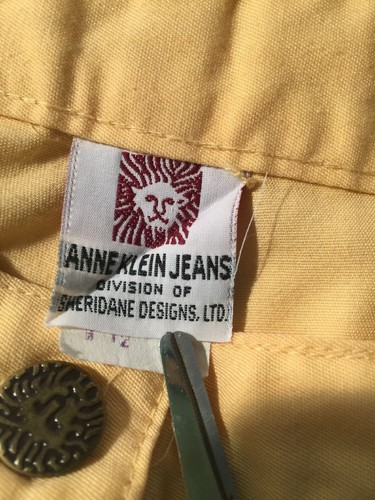 Vintage Yellow ANNE KLEIN Zippered Pencil Knee Length Wear To Work Skirt - Picture 4 of 4