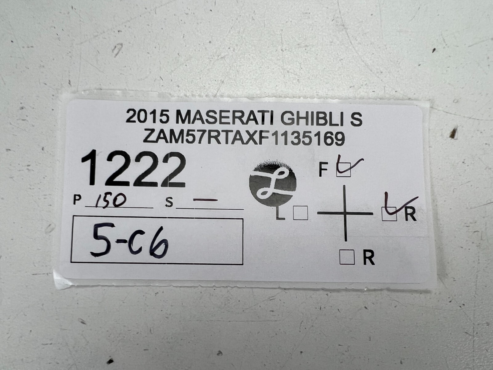 2014 - 2020 MASERATI GHIBLI FRONT RIGHT PASSENGER SIDE INTERIOR DOOR PANEL BLACK