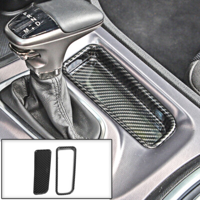 Central Gear Shift Storage Box Panel Trim for Dodge Charger 2015+ Carbon Fiber