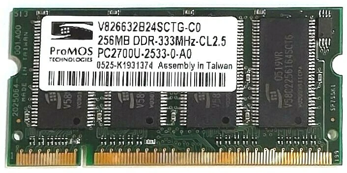 ProMOS PC2700 (333Hz) - DDR Memory RAM - 256MB - 200 PIN - V826632B24SCTG - Image 3 of 4