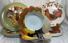 Pottery Barn Kids Melamine Thanksgiving Plates And Bowls Set Turkey Shaped