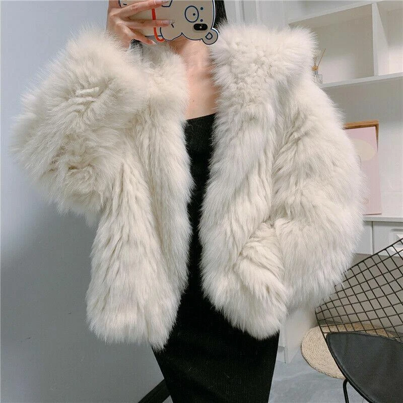 Womens oversized faux fur coat top