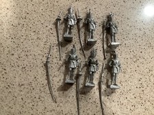 6 VINTAGE Medieval Metal Toy Soldier 54mm WAR GAME MINIATURES N
