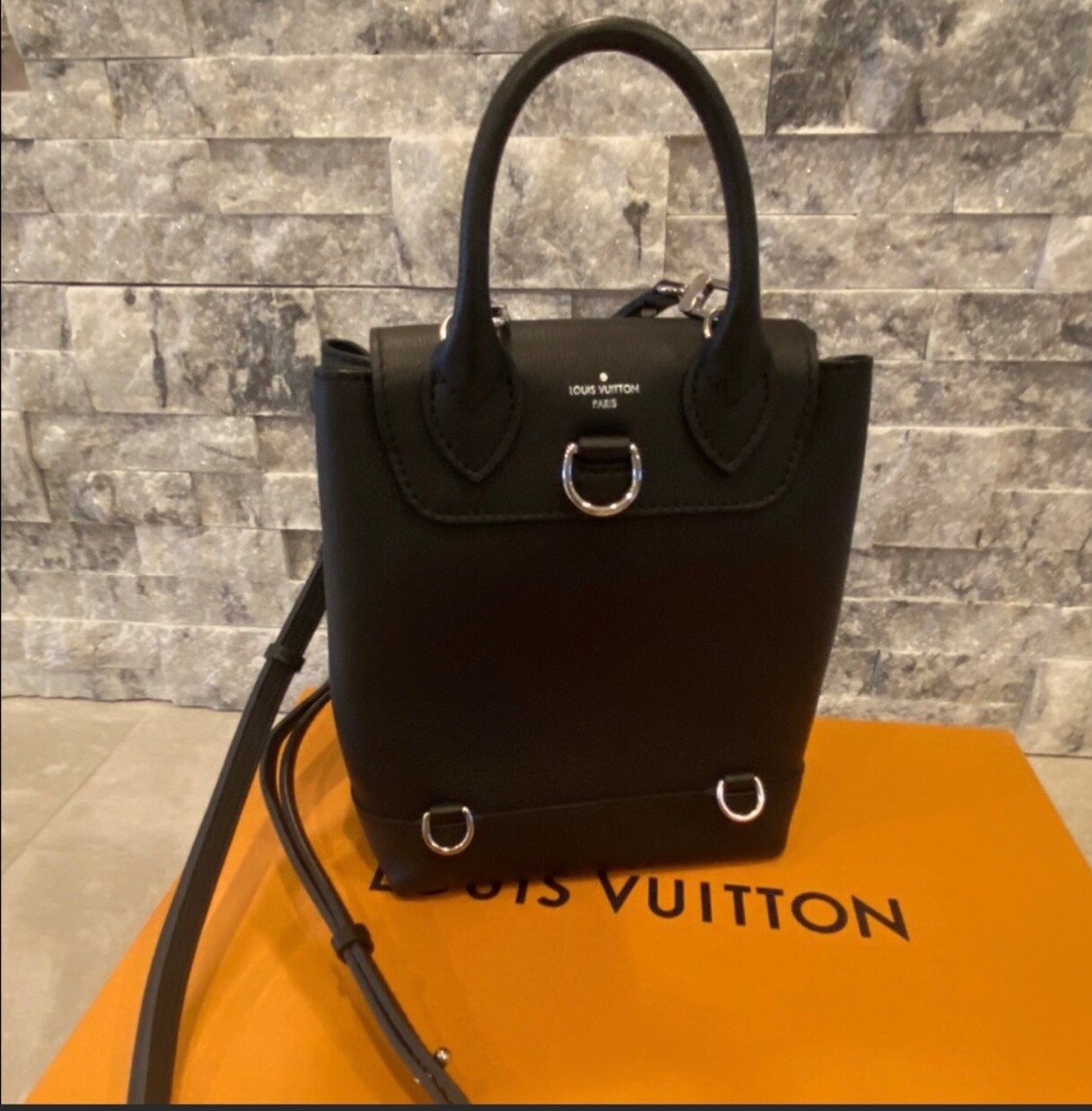 Louis Vuitton Black Calfskin Mini Lockme Backpack at 1stDibs