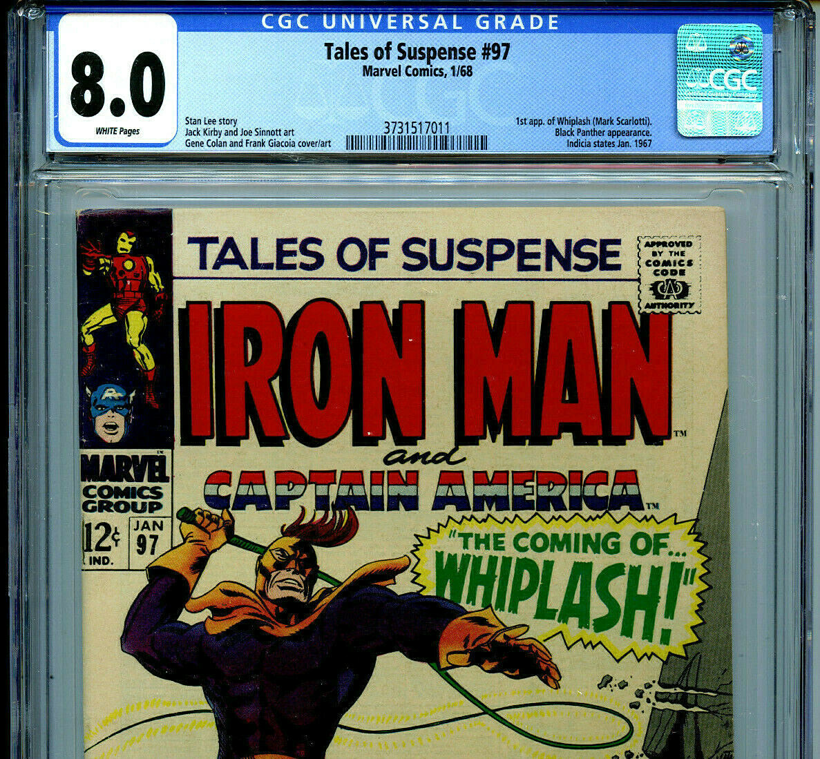 Tales of Suspense #97 CGC 8.0 1968 Silver Age Marvel 1st