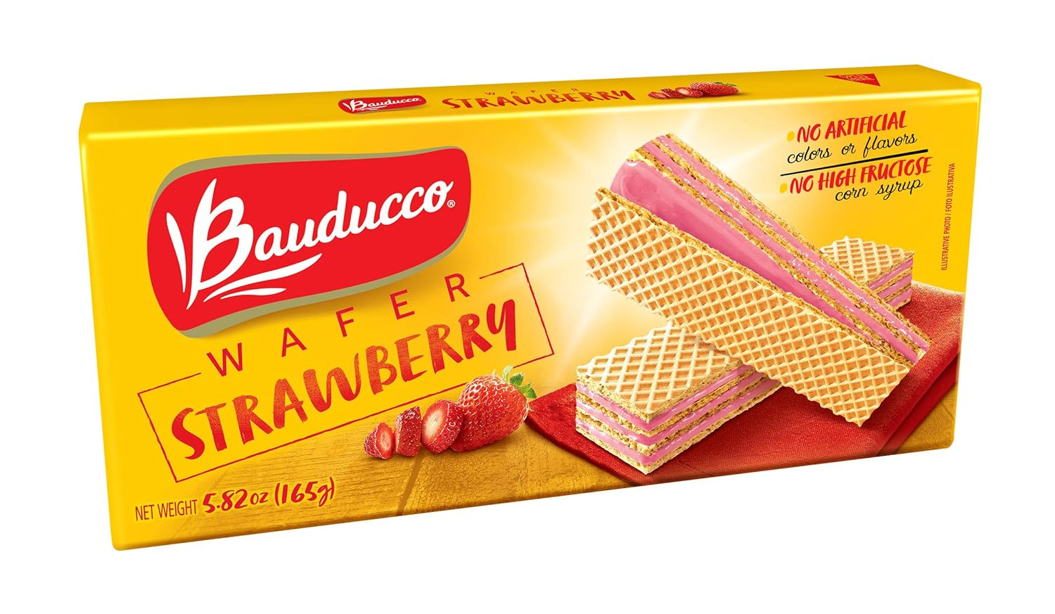 Bauducco Strawberry Wafers - Crispy Wafer Cookies with 3 Delicious, Indulgent, D