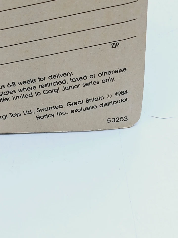 Vintage 1984 Corgi Jr.  Diecast Iveco Parts Delivery Truck  1/64  MOC NIP - Image 4 of 4