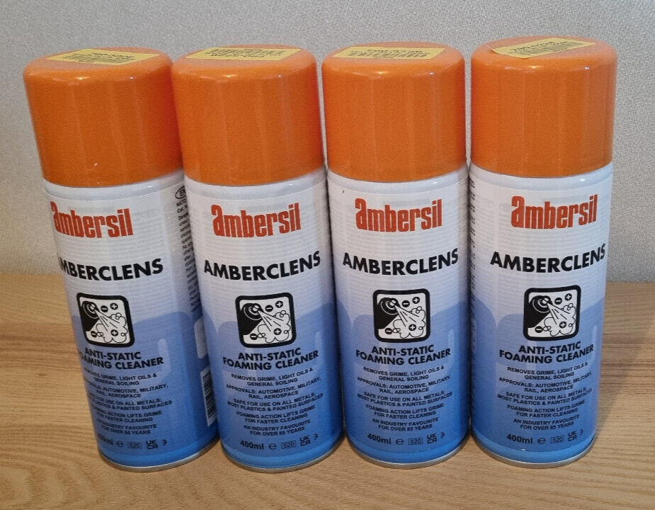 4 x Ambersil 400ml Amberclens Aerosol AntiStatic Foaming Cleaner eBay