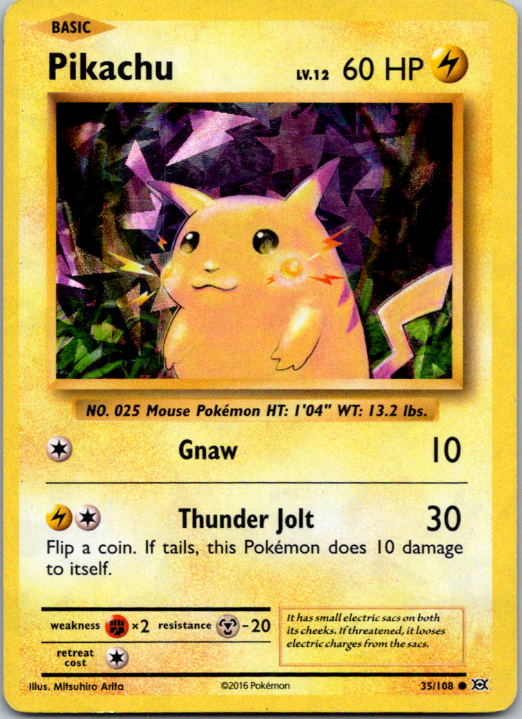 ピカチュウ アイスホロ クラシック 2016 35/108 Pokemon Pikachu #35/108 Evolutions Cracked Ice Holo Rare Promo LP