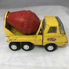 Vintage 1970's Mini Tonka Yellow Cement Mixer Red Pressed Steel