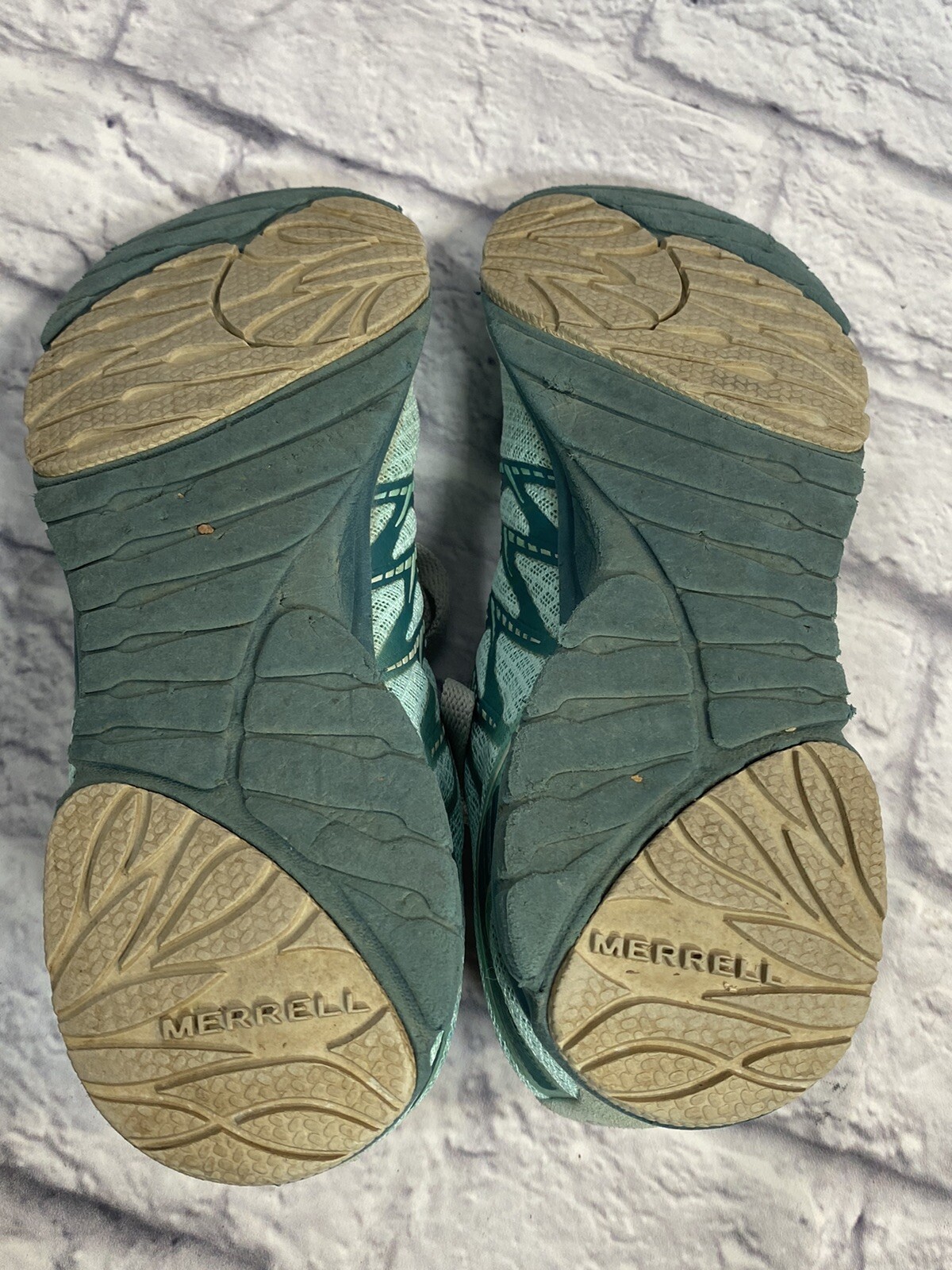 Scarpe da trail running Merrell da donna ad accesso nudo taglia 7 5 verde acqua J559584