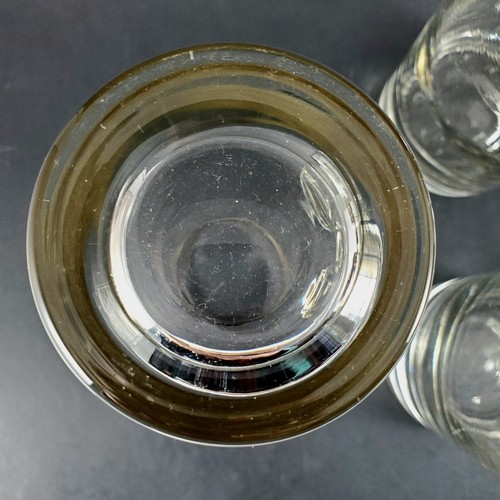 4 Vintage Silver Tone Rim Highball Glass Dorothy Thorpe Style Platinum MCM - Picture 8 of 9