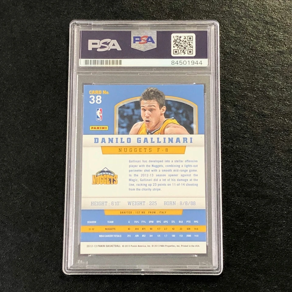2012-13 Panini Basketball #38 Danilo Gallinari Signed AUTO PSA Slabbed Nuggets - Image 2 of 2