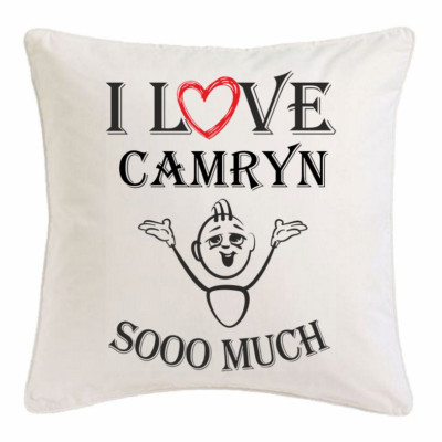 I Love Camryn KISSENBEZUG 40X40cm Ich Liebe Camryn Weiss 101422