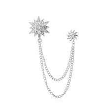 Rhinestone Star Brooch Pin for Women Men Dainty Gold Plated Crystal CZ Snowfl...