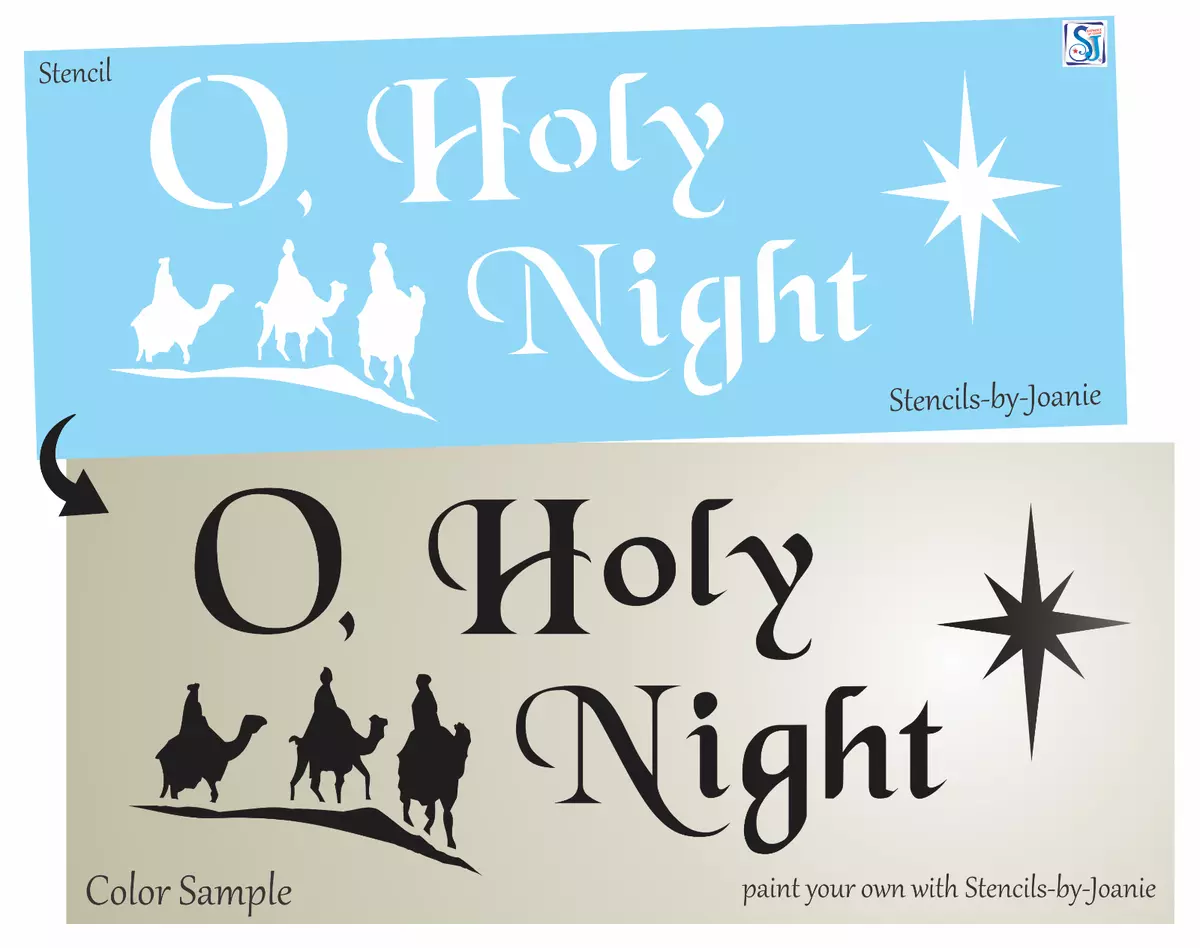 Christmas Stencil O Holy Night Wise Men Seek Him Jesus Bethlehem Star DIY  Signs