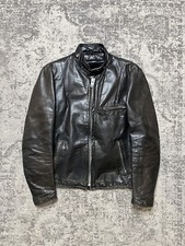 Women's Schott Vintage 141 Cafe Racer Faded Black Leather Jacket Size 12 141w