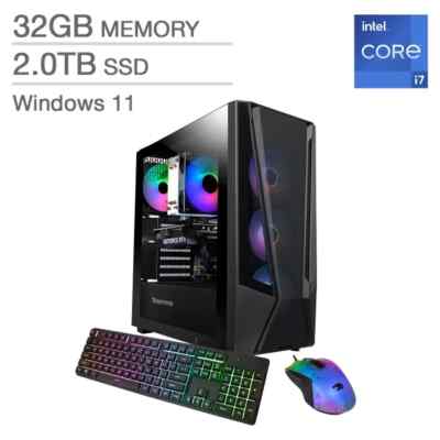 iBUYPOWER Gaming Desktop, Intel Core i7-14700F, 8GB NVIDIA RTX 4060, 32GB RAM