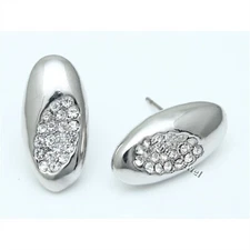 Contamporary Modern Oval Rhinestone Crystals Earrings VE508
