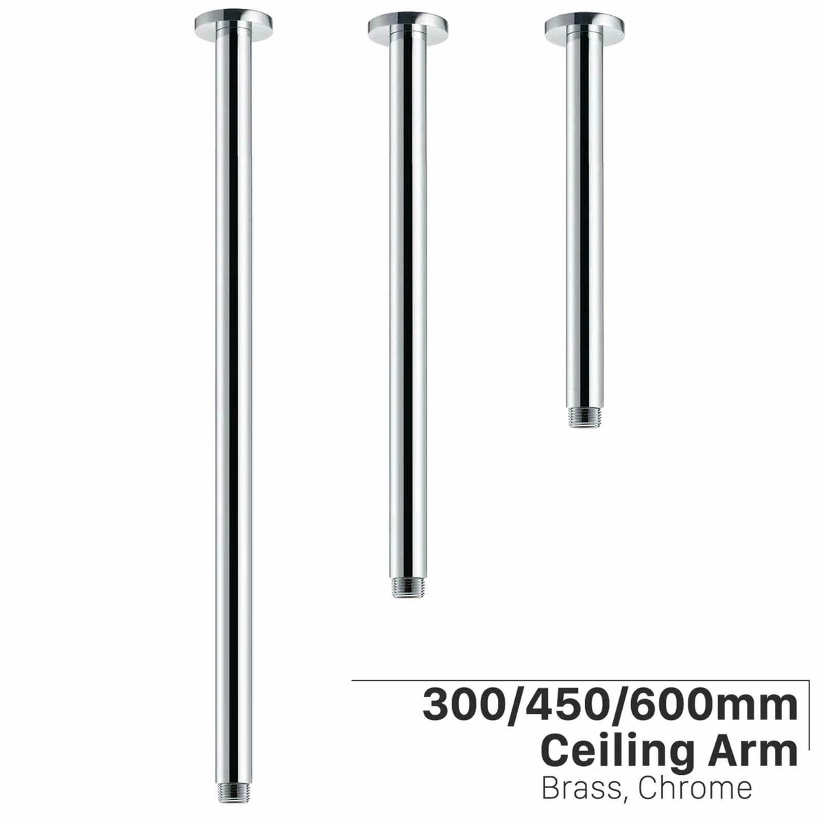 Chrome Round 8/10/12/16'' Rain Shower Head Ceiling Arm Swivel Gooseneck Wall Arm