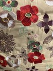 Pier 1 Pillow Floral Boho Embroiderd Bead Ribbon Fring 16"x16" NEW VTG FREE SHIP — photo 4