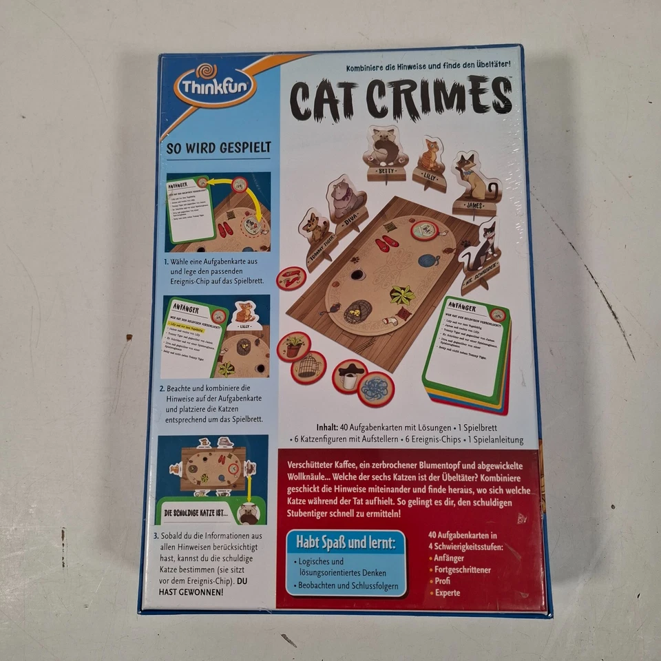 Cat Crimes Detective Game - ThinkFun Mind Game - 1-4 Players - New German - Image 3 of 4
