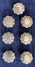 Seven Navajo Hand Stamped Button Covers Set Collection Lot 3