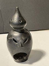 Vtg Folk Art Black Mexico Pottery Witch Doctor LAMA OAXCACA Incense Burner