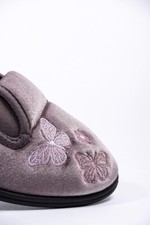 Velour Twin Gusset Butterfly Ladies Indoor Comfy Soft Full Slippers Free P&P