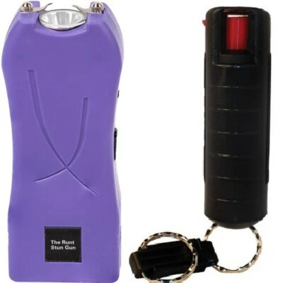 SAFETY TECHNOLOGY Runt Stun Gun Pepper Shot Pepper Spray Combo Rechargeable Women Self Defense