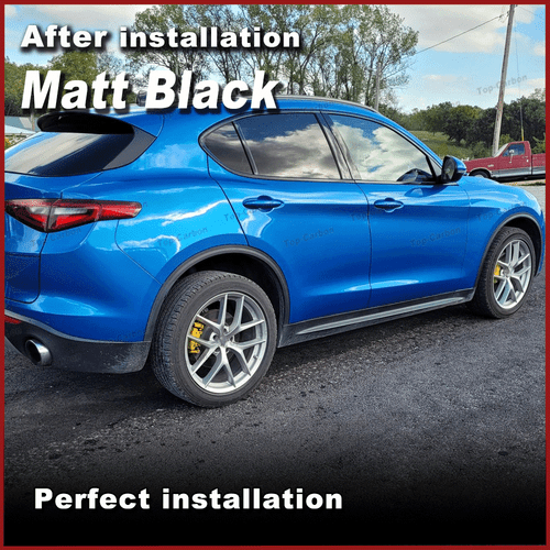 Guardabarros de moldeo con arco de rueda lateral negro mate para Alfa Romeo Stelvio - Imagen 6 de 15
