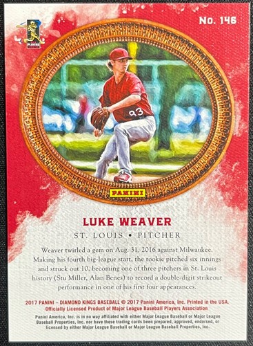 2017 Panini Diamond Kings Rookies Luke Weaver #146 Gray Border #2/5 Rookie - Picture 2 of 2