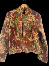Vintage Floral Tapestry Brocade Jacket Size M Romantic Victorian Cottagecore