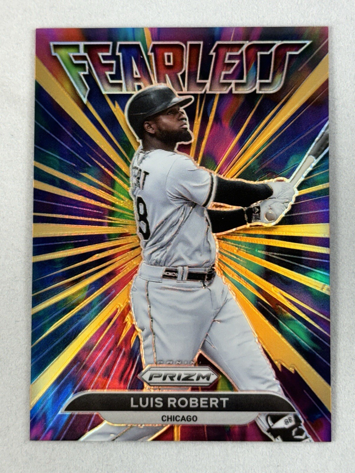 2022 Panini Prizm Fearless Neon Orange Prizm 36/100 Luis Robert #FL-2