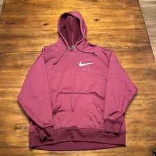 NIKE "just do it" burgundy hooded sweatshirt. Size Medium. Dri-fit