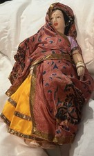 Vintage Cloth Doll of Indian Woman Wearing Saree