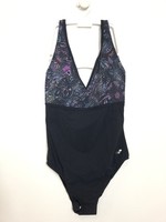 Arena Damen Badeanzug Bodylift Virginia Wing Back, Schwarz Multi, DE36 UK/USA32