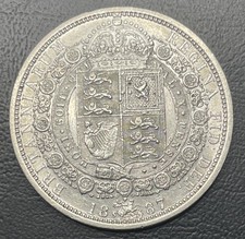 1887 Great Britain Victoria Silver Half Crown Jubilee Head. Unc 