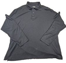 UNTUCKit Damacchino Polo Shirt Mens XL Black Cotton Long Sleeve