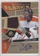 2021-22 Upper Deck SP Game Used Authentic Fabrics /49 Carter Hart #AF-CH Auto