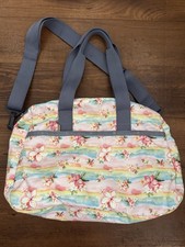 LeSportsac Hawaii Floral Messenger Bag Pastel Rainbow Crossbody Shoulder Bag