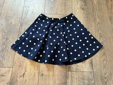 Kate Spade Navy Blue White Polka Dot Circle Skirt Pockets Girls Size 8Y Spring