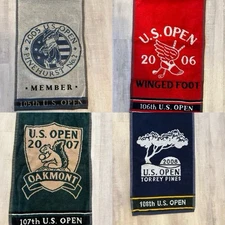 US Open Member Towels 105 106 107 108 2005-08 USGA Golf Grommet Cotton 4 Lot