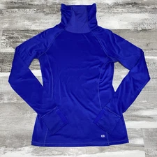 Layer8 Shirt Performance Turtle Neck Blue Purple Winter Running Ski Sz Small