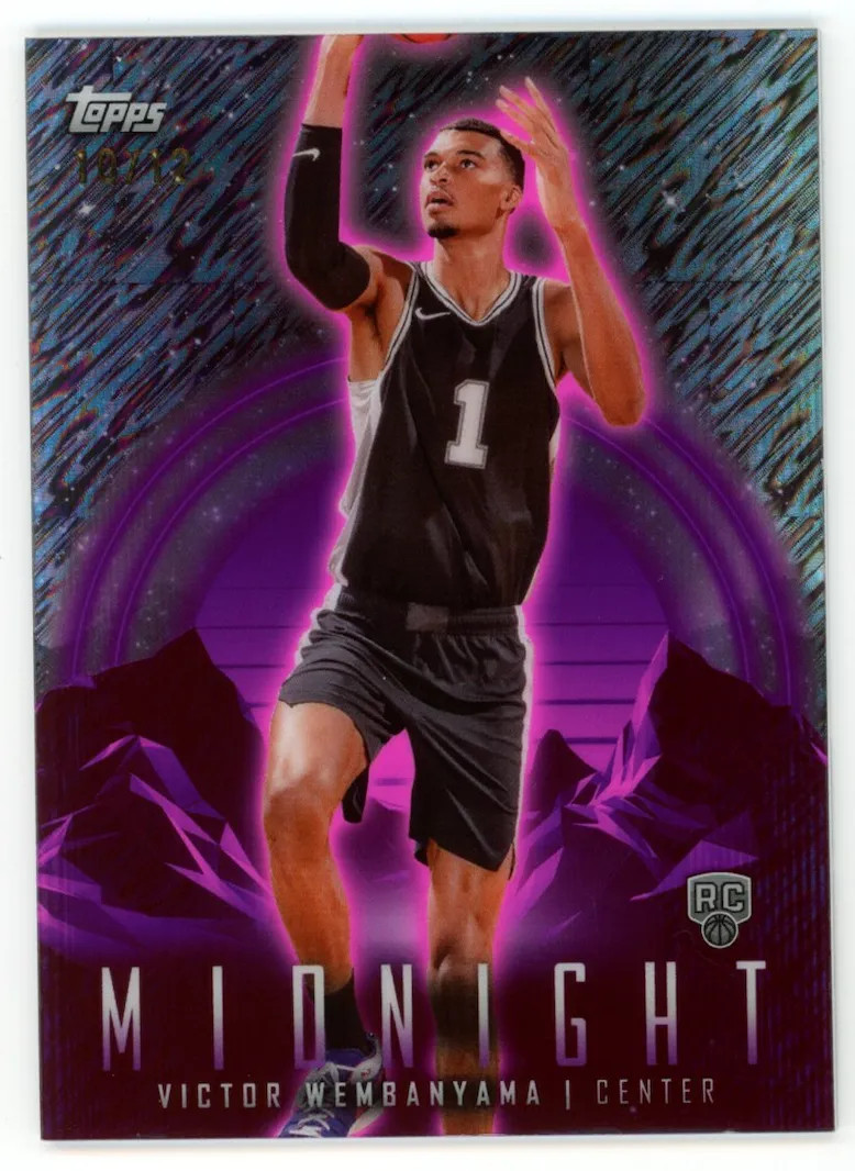 VICTOR WEMBANYAMA 2023-24 Topps Midnight Rookie Midnight Parallel /12 #50 Spurs