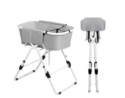 Foldable Dog Bath Tub &Wash Station for Bathing Shower & Grooming Elevated Gray