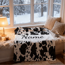 Cow Print Blanket Custom Name Number/letter Flannel Bedspread Bed Cover Gift